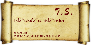 Tüskés Sándor névjegykártya