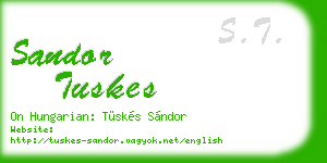 sandor tuskes business card