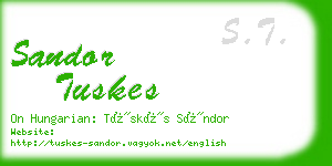sandor tuskes business card